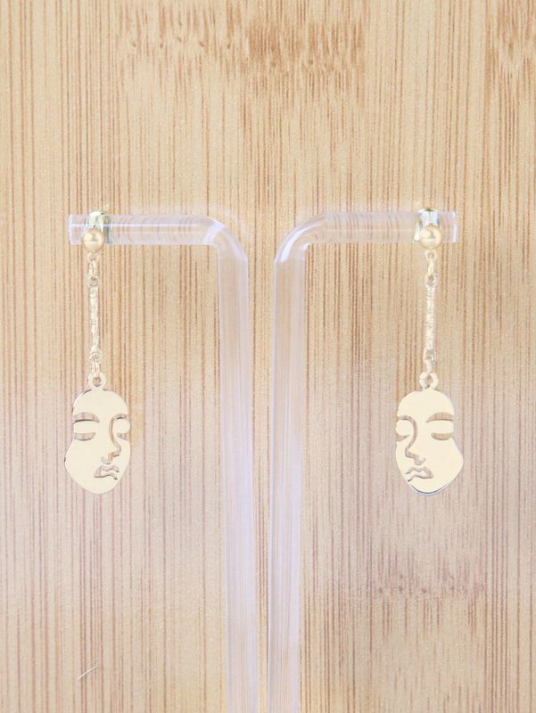 Wholesale Jewelry Simple Style Human Face Alloy Drop Earrings