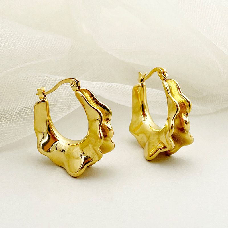 1 Pair Casual Roman Style Commute Irregular Plating 304 Stainless Steel Gold Plated Earrings