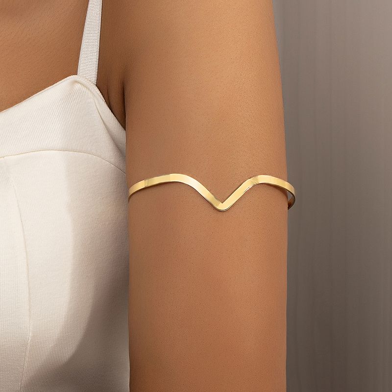 Style Simple Forme De Cœur Alliage Placage Femmes Bracelet De Bras