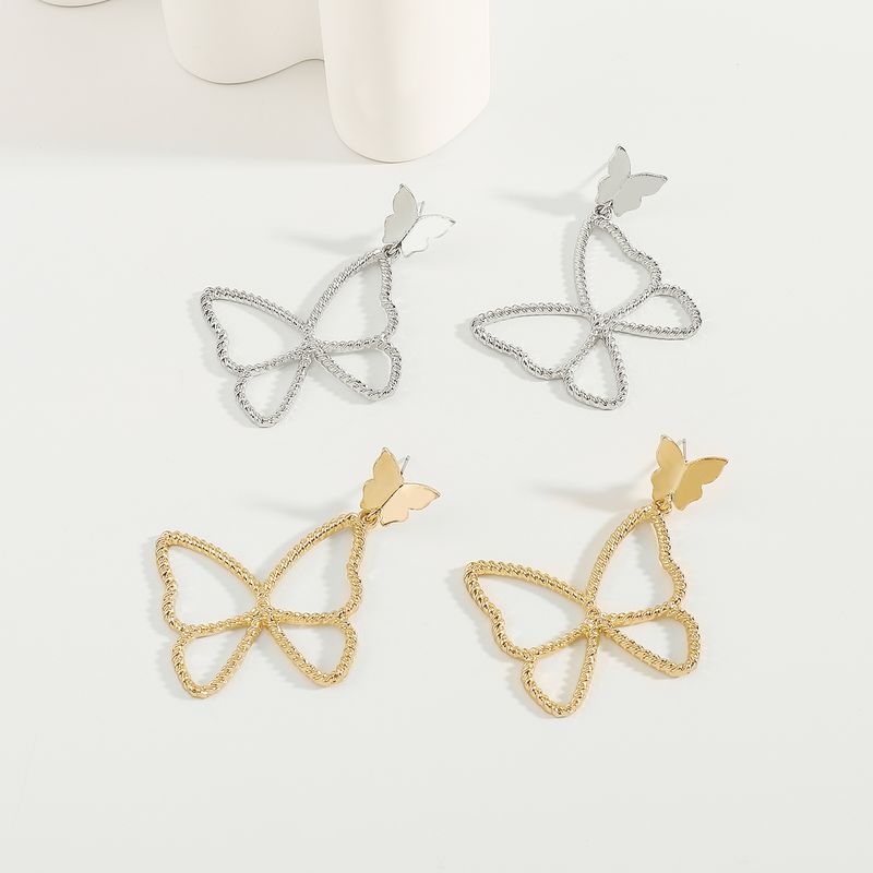 1 Pair Simple Style Butterfly Alloy Drop Earrings
