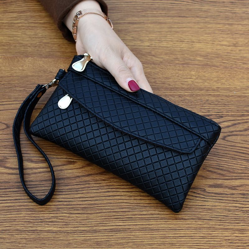 Women's Small All Seasons Pu Leather Solid Color Classic Style Square Zipper Clutch Bag
