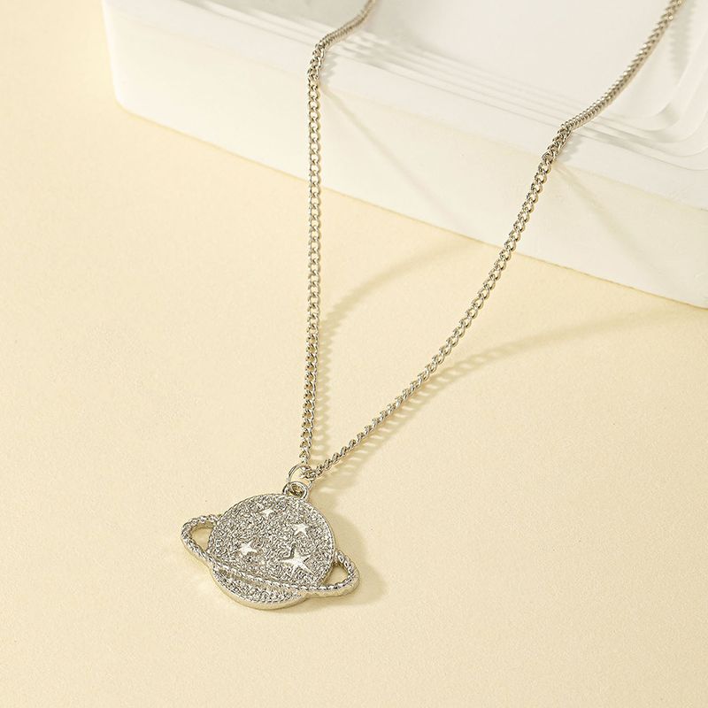 Ig Style Planet Alloy Plating Silver Plated Women's Pendant Necklace