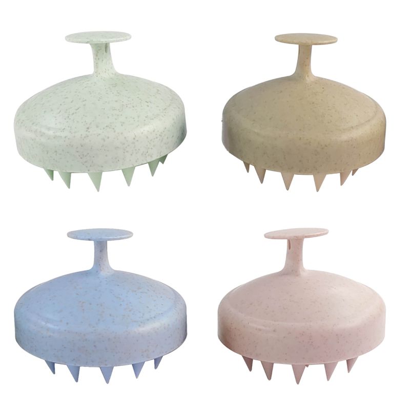Casual Solid Color Abs Silica Gel Shampoo Brush