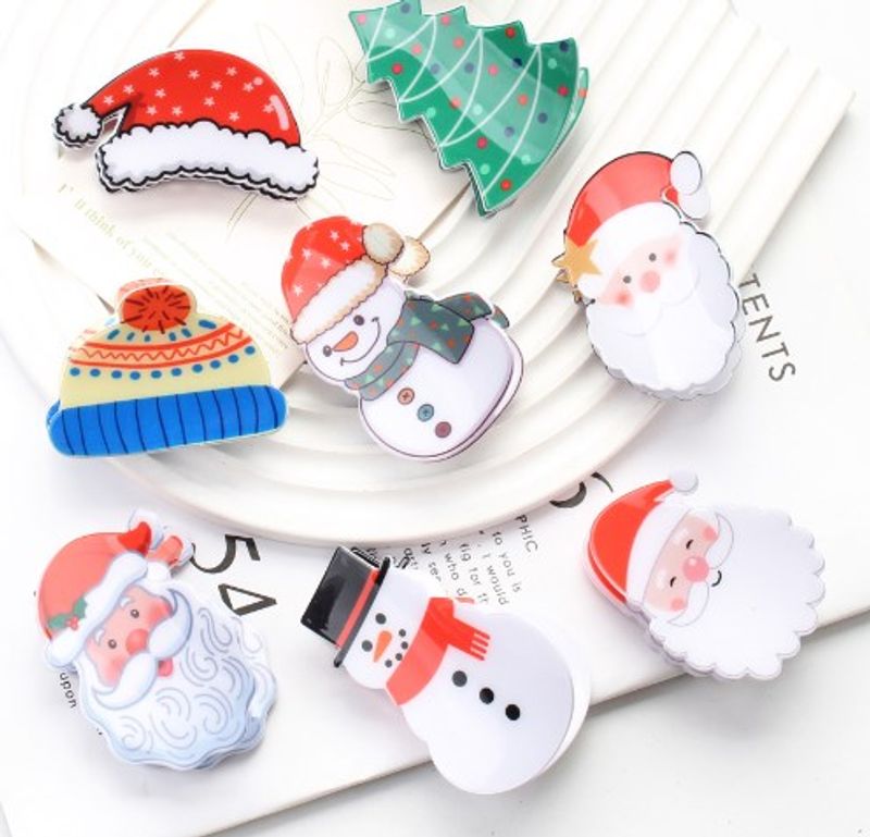 Women's Cute Christmas Hat Christmas Tree Santa Claus Plastic Hair Clip