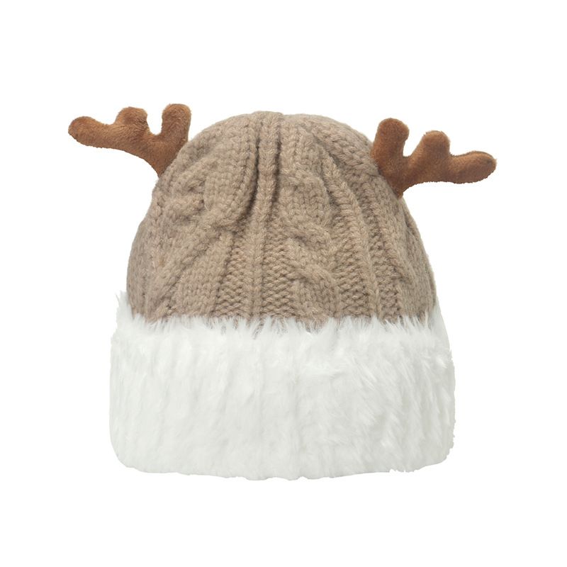 Unisex Cartoon Style Cute Antlers Eaveless Wool Cap