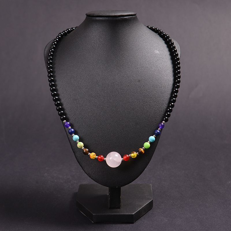 Klassischer Stil Runden Malachit Tigerauge Obsidian Perlen Halskette