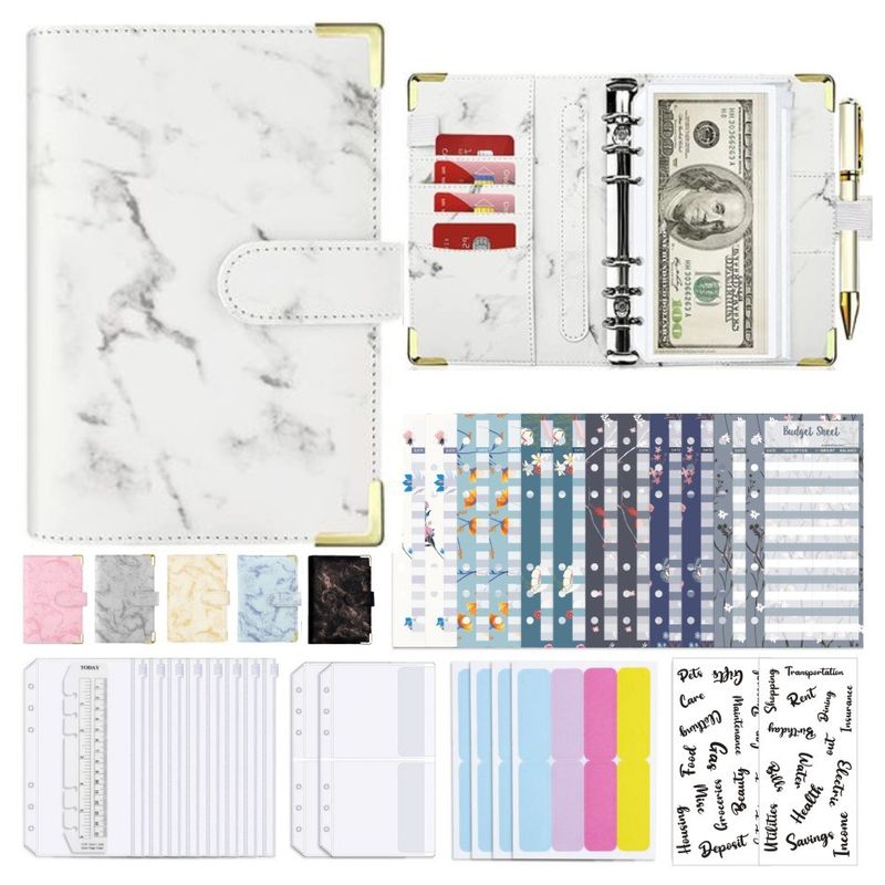1 Set Marble Class Learning Imitation Leather Beige Dowling Retro Notebook
