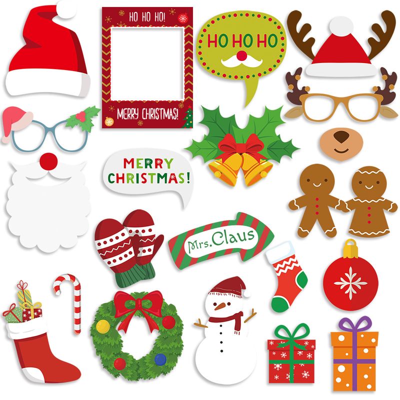Christmas Cute Streetwear Christmas Hat Christmas Socks Snowman Paper Party Photography Props