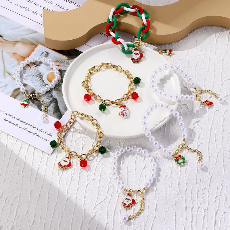 Sweet Santa Claus Arylic Soft Clay Wholesale Bracelets