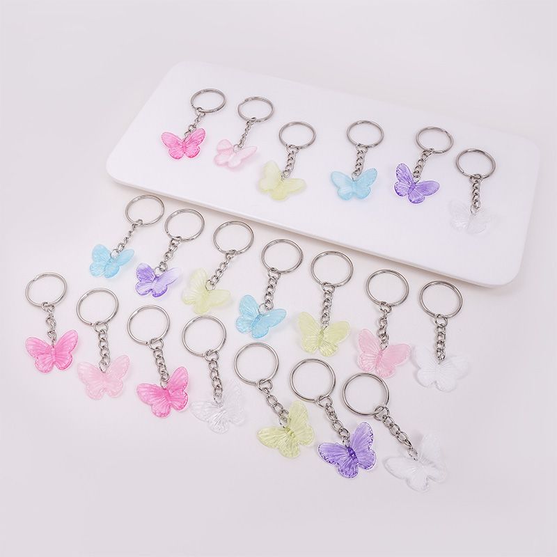 Simple Style Butterfly Resin Keychain