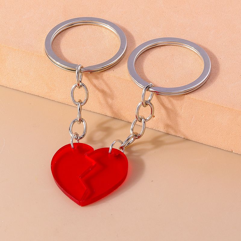 Cute Simple Style Heart Shape Alloy Bag Pendant Keychain