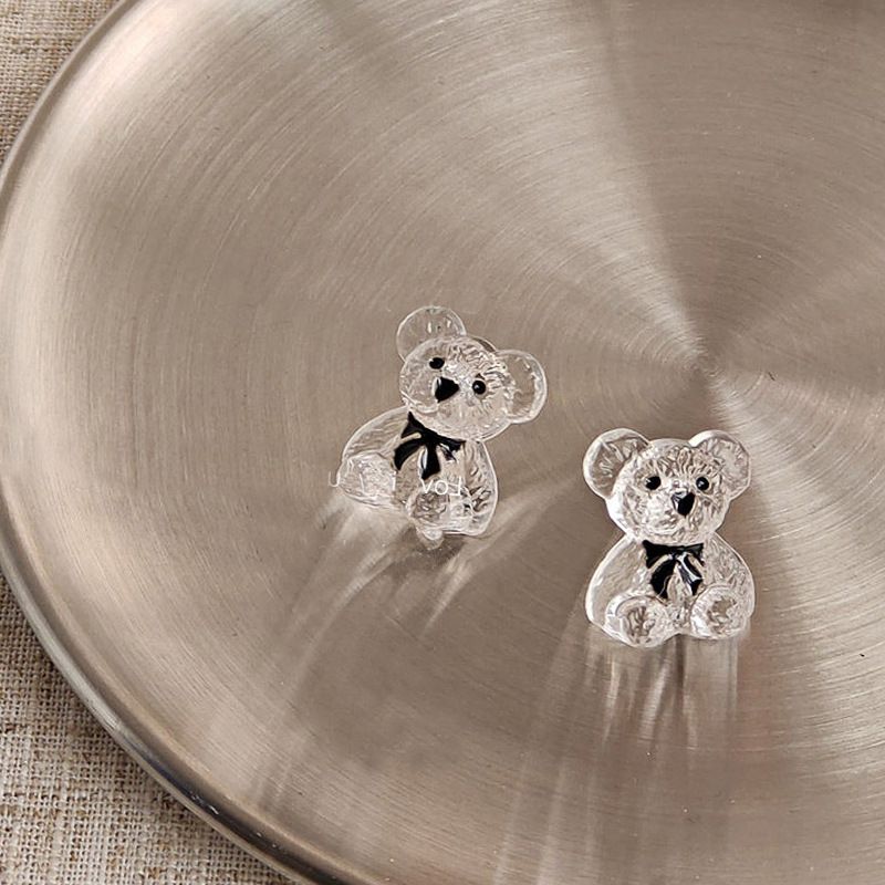 Wholesale Jewelry Simple Style Bear Resin Ear Studs