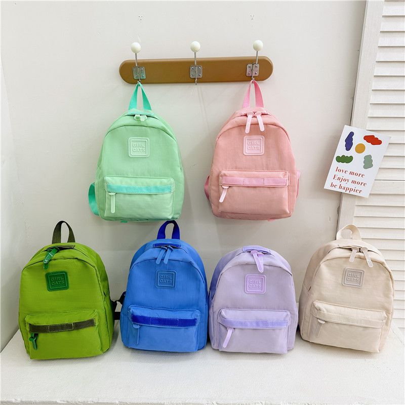 Anti-theft Color Block Solid Color Daily Kids Backpack