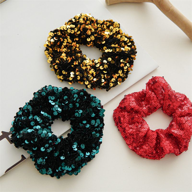 Vintage Style Color Block Mixed Materials Handmade Hair Tie