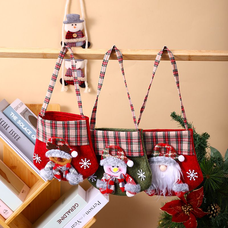Christmas Cute Santa Claus Snowman Elk Cloth Party Festival Gift Bags