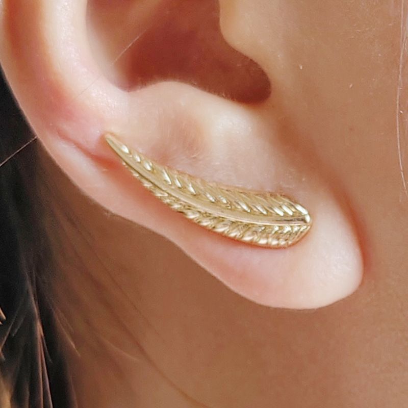 Wholesale Jewelry Simple Style Leaf Alloy Gold Plated Plating Ear Studs