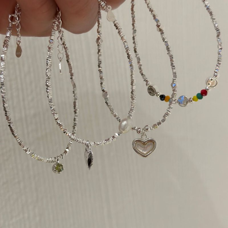 Simple Style Heart Shape Sterling Silver Plating Bracelets