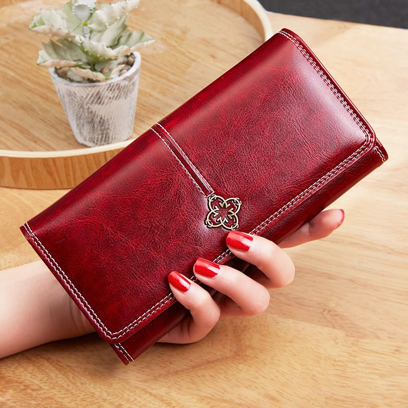 Women's Solid Color Pu Leather Buckle Wallets