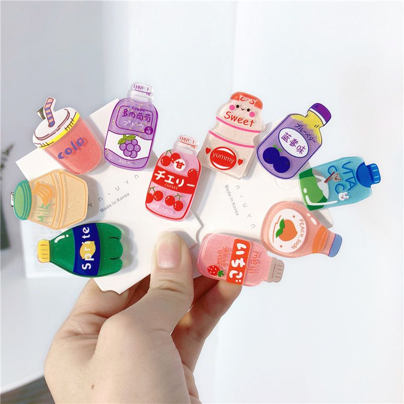 Simple Style Color Block Plastic Resin Printing Hair Clip