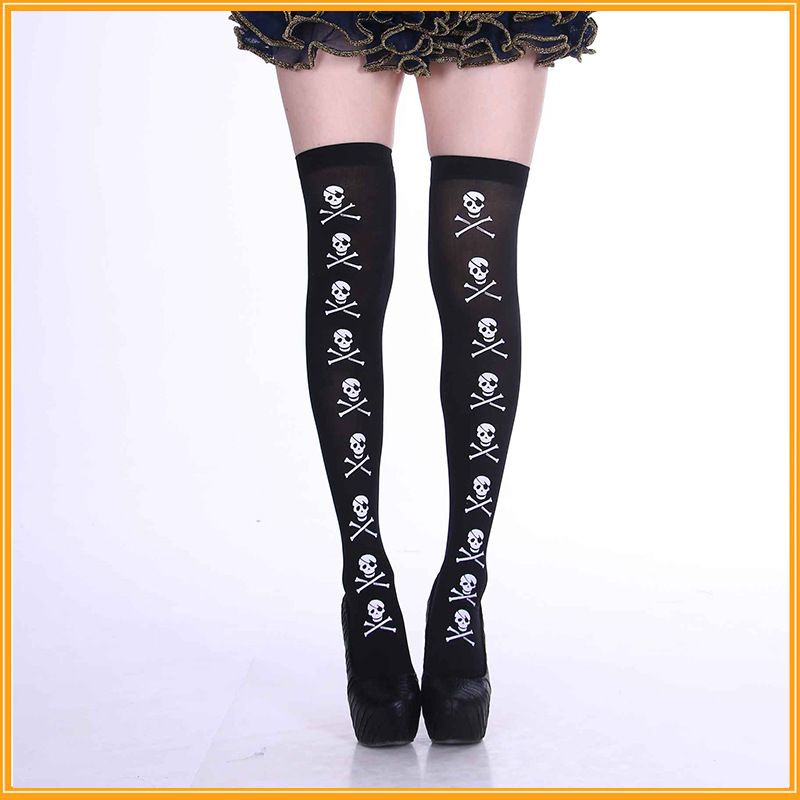 Women's Retro Exaggerated Color Block Cloth Over The Knee Socks A Pair