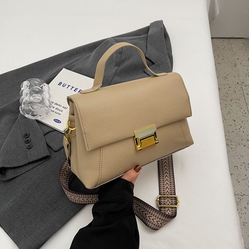 Frau Klein Alle Jahreszeiten Pu-leder Einfarbig Vintage-stil Quadrat Flip-cover Handtasche