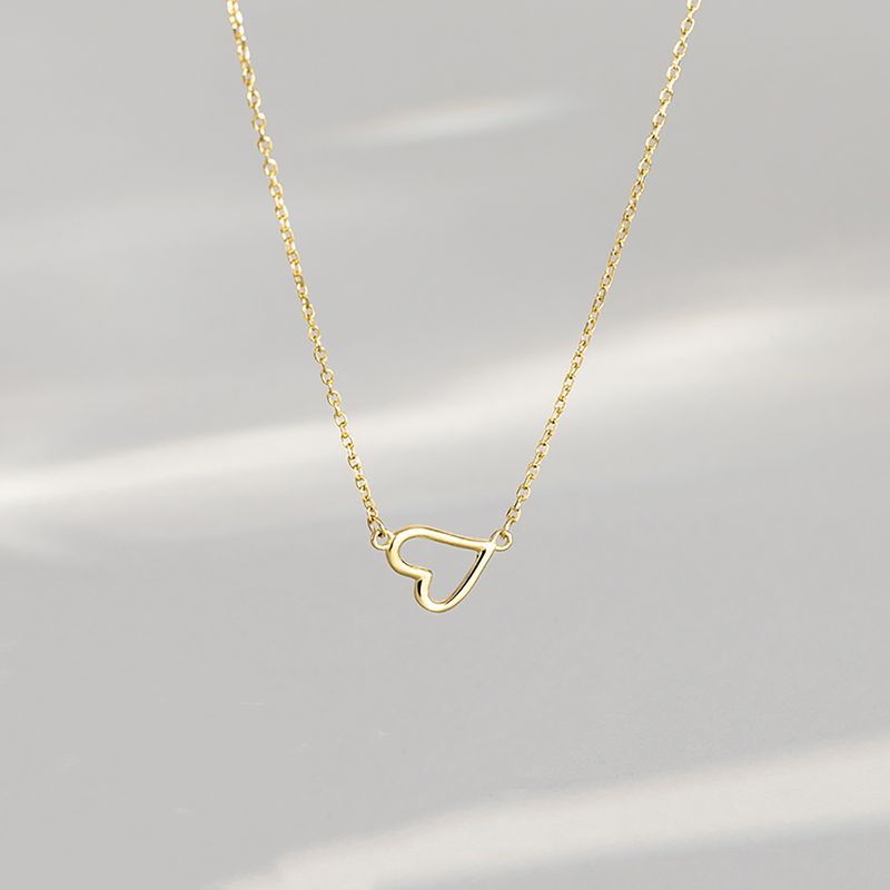 Elegant Heart Shape Sterling Silver Plating Pendant Necklace