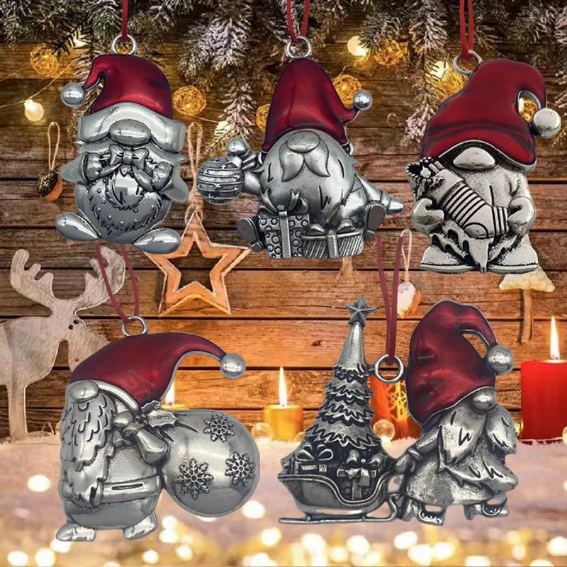 Christmas Christmas Streetwear Santa Claus Alloy Party Festival Hanging Ornaments Decorative Props