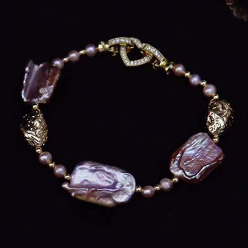Simple Style Color Block Freshwater Pearl Bracelets In Bulk
