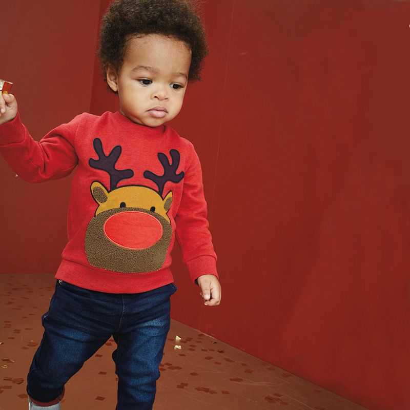 Christmas Cute Animal Cartoon Elk Cotton Hoodies & Knitwears