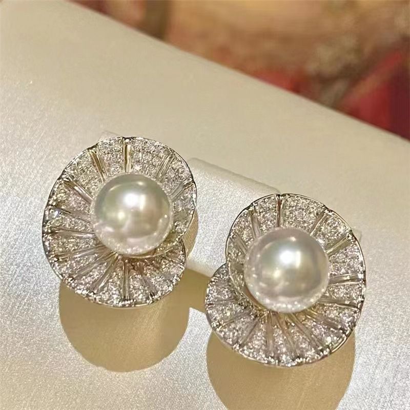 1 Pair Lady Shell Plating Inlay Copper Artificial Pearls Ear Studs