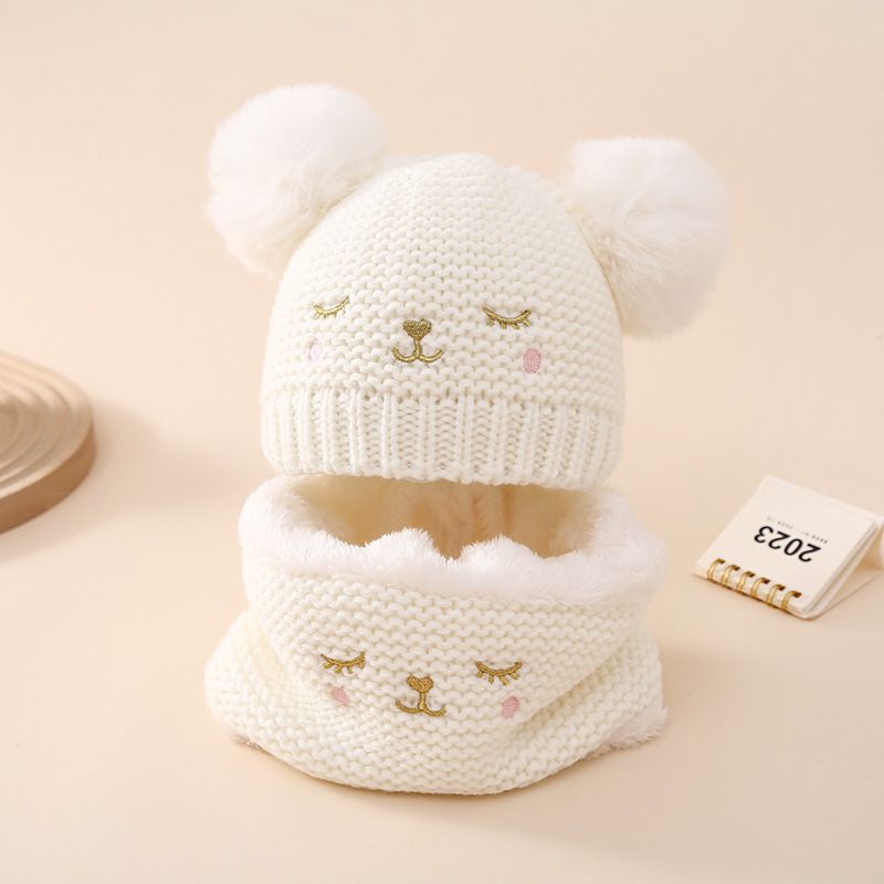 Enfants Mignon Couleur Unie Bonnet De Laine