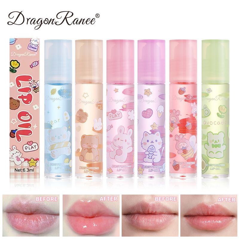 Casual Cartoon Solid Color Plastic Lip Gloss