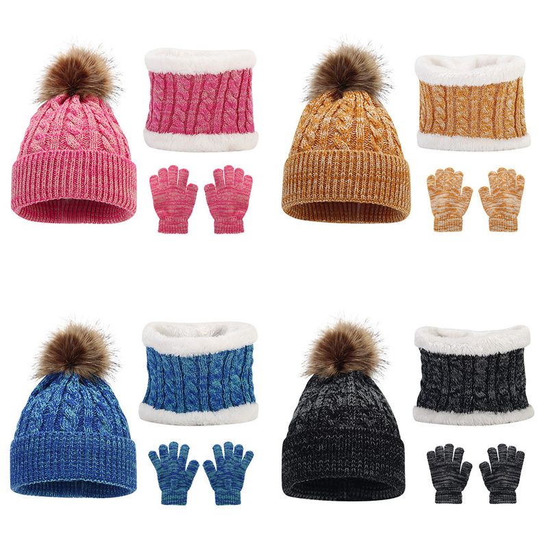 Kid's Basic Simple Style Solid Color Wool Cap