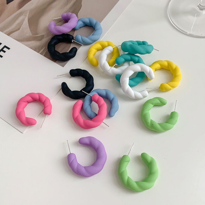 Wholesale Jewelry Sweet Solid Color Arylic Spray Paint Ear Studs