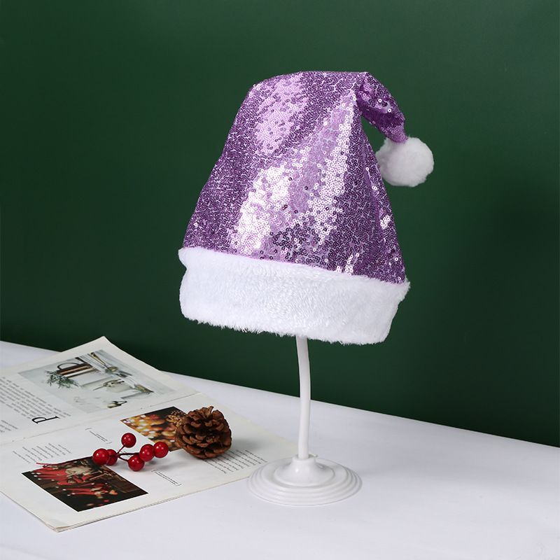 Weihnachten Klassischer Stil Farbblock Tuch Gruppe Weihnachtsmütze