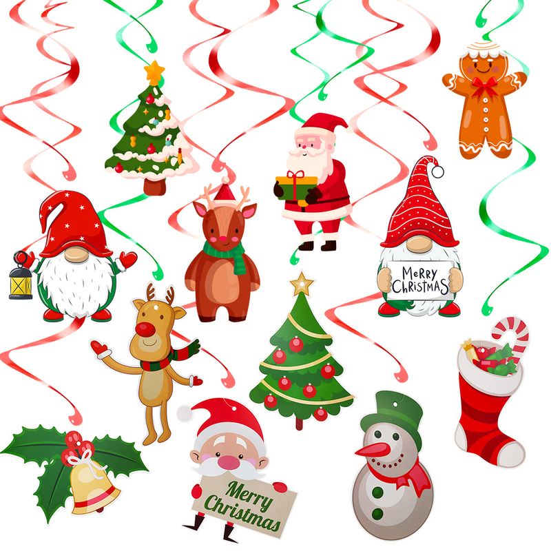 Christmas Classic Style Santa Claus Paper Holiday Festival Decorative Props