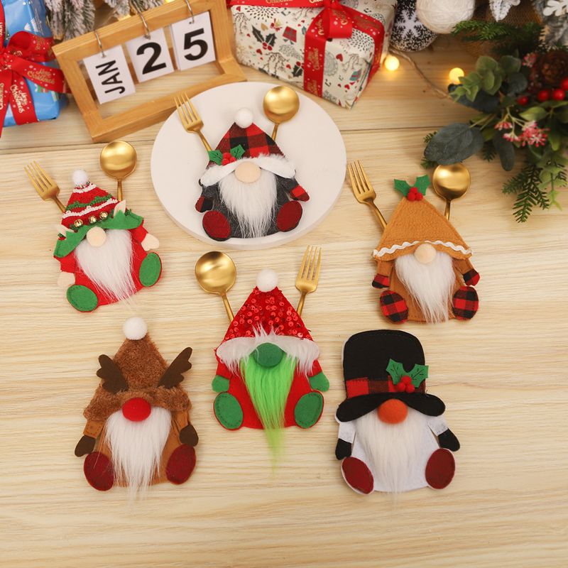 Christmas Cartoon Style Santa Claus Polyester Family Gathering Party Festival Cutlery Bag