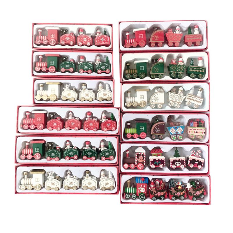 Christmas Simple Style Color Block Wood Holiday Decorative Props
