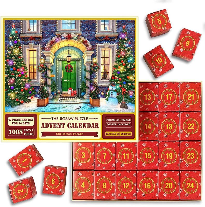Christmas Advent Calendar Puzzles Kids(7-16years) Color Block Paper Toys