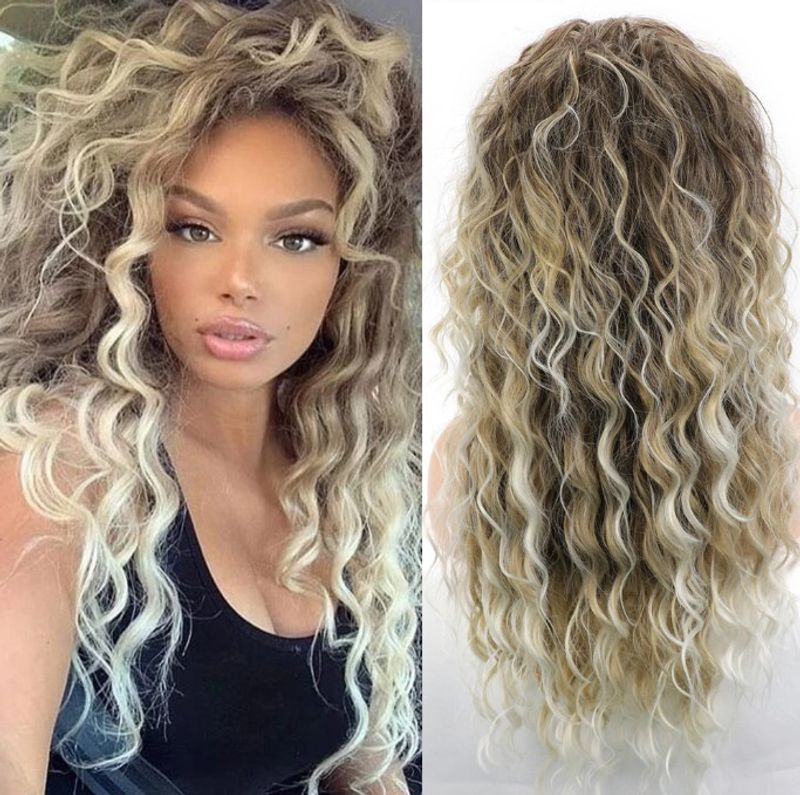 Women's Simple Style Holiday High Temperature Wire Long Bangs Long Curly Hair Wigs