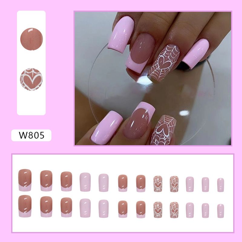 French Style Sweet Solid Color Cartoon Star Butterfly Plastic Nail Patches 1 Set