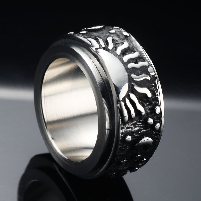Streetwear Round Titanium Steel Polishing Men's Rings