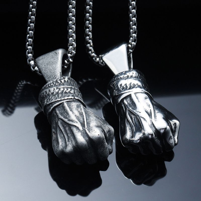 Hip-hop Hand Titanium Steel Polishing Men's Pendant Necklace
