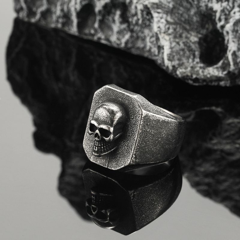 Punk Skull Titanium Steel Plating Men's Rings