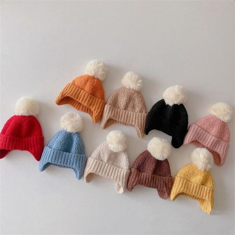 Children Unisex Cute Simple Style Solid Color Wool Cap