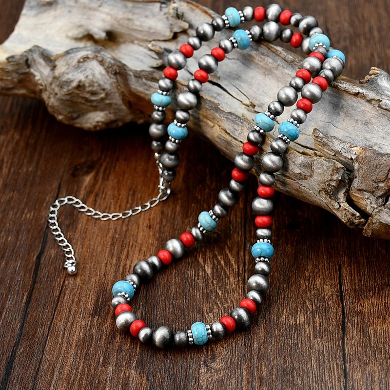 Vintage-Stil Handgemacht Ethnischer Stil Farbblock Legierung Kunststoff Perlen Handgemacht Frau Halskette
