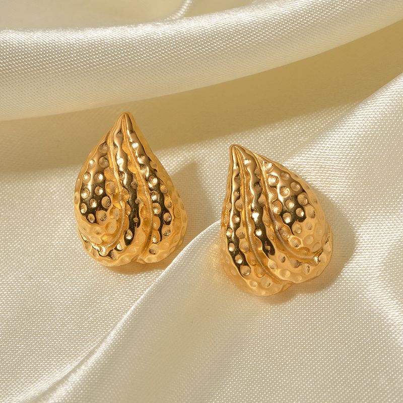 1 Pair IG Style Simple Style Solid Color 316 Stainless Steel  18K Gold Plated Ear Studs