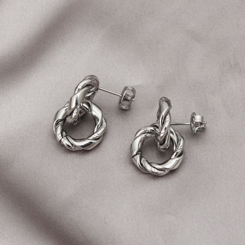 1 Pair Casual Modern Style Classic Style Solid Color Stainless Steel Drop Earrings