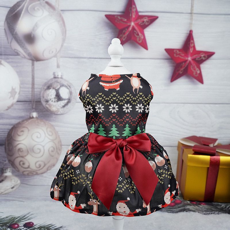 Christmas Pet Clothes Vest Skirt Suit Series Christmas Printing Matching Pet Dog Clothes