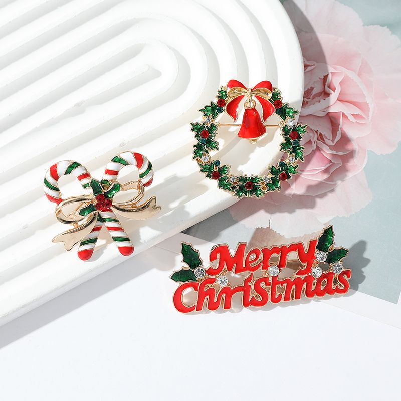 Christmas Style Holiday Brooch Christmas English Letter Pin Bell Drip Badge Holiday Decorations